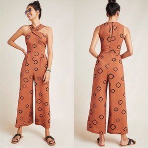 Anthropologie Eva Franco Faith Jumpsuit in Rust/Brown - size 4